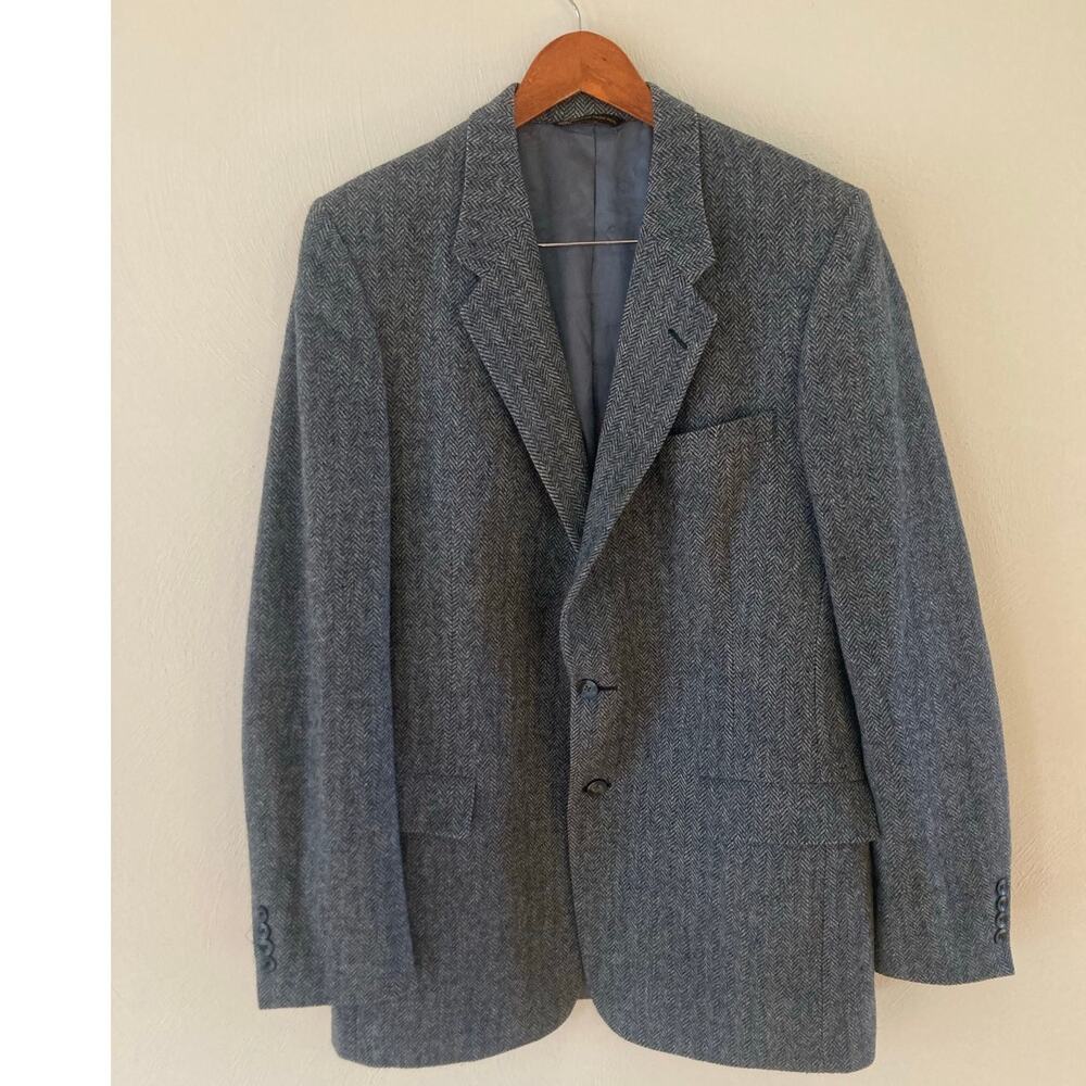Vintage Christian Dior Monsieur Diamonds Blazer Wool Sport Coat Academia L Tall